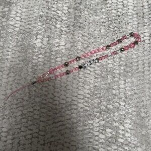 Dior Pink Beaded Phone Charm with Letter Beads